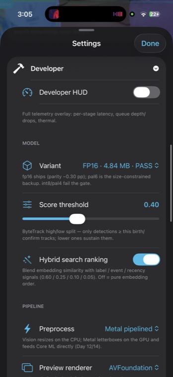 Developer Mode: quantization variant picker